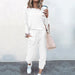 Color-White-Spot Autumn Winter New Women Clothing Loose-Fitting Solid Color Long Sleeves Casual Suit-Fancey Boutique