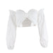 Color-Popular Bow Minicoat Women Cropped Long Sleeve T shirt Women-Fancey Boutique