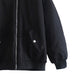 Color-Zip Up Baseball Collar Puffer Jacket-Fancey Boutique