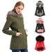 Color-Size Big Fur Collar Thickened Women Cotton-Padded Coat Mid-Length Hooded Winter Warm Fleece Overcoat Cotton-Padded Coat-Fancey Boutique