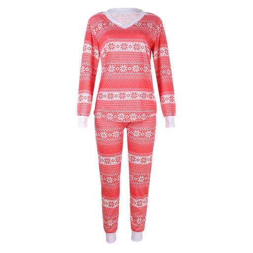 Color-Red-Autumn Winter Women Clothing Popular Deer Printed Long Sleeve Loose Casual Christmas Suit-Fancey Boutique