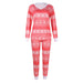 Color-Red-Autumn Winter Women Clothing Popular Deer Printed Long Sleeve Loose Casual Christmas Suit-Fancey Boutique