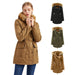 Color-New Size Fleece Lined Coat Hooded Fur Collar Winter Warm Coat Plus Size Women Cotton-Padded Jacket-Fancey Boutique