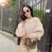 Color-Fall/winter Long-sleeved Knitted Women Solid Color Thick Needle Loose Warm Sweater-Fancey Boutique