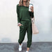 Color-Blackish Green-Autumn Winter Women Clothing Home Loose Fitting Solid Color Long Sleeves Casual sets Women-Fancey Boutique