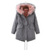 Color-Gray-Winter Fleece-Lined Thickened -Size Cotton-Padded Coat Plus Size-Fancey Boutique