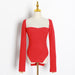 Color-Spring Summer pirational Sexy Arc Hem Side Slit Inner Sweater Sweater-Fancey Boutique