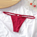 Color-Jujube Red-Sexy Thong Women Cotton Panties T Shape Low Waist Pants Seductive Thong Women-Fancey Boutique