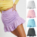 Color-Skirt Solid Color Pleated Ruffled Zipper Skirt High Waist Sheath FishtailSkirt-Fancey Boutique