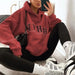 Color-Women Clothing Hoodie Game Letter Graphic Printing plus Velvet Warm Long Sleeve Autumn Winter-Fancey Boutique
