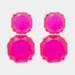 Color-One Size-Geometrical Shape Zinc Alloy Frame Dangle Earrings-Fancey Boutique