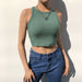 Color-Solid Color Stretch Slim Sports Casual Vest Women Outer Wear Bottoming Tube Top Vest-Fancey Boutique
