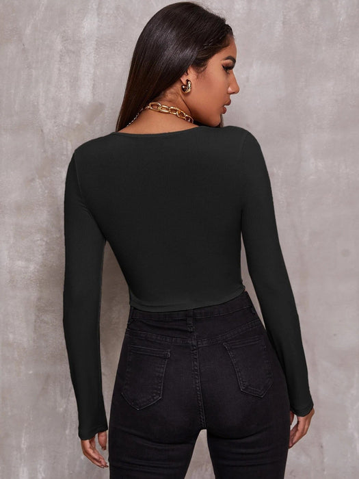 Color-Sexy Top Women Sweater Thin Retro Lapels Double Zipper Long Sleeve High Waist Sweater Short Cardigan-Fancey Boutique