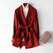 Color-Brick Red-Reversible Cashmere Coat Women Short Spring Autumn Pure Handmade Woolen Coat Women-Fancey Boutique
