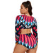 Color-Bikini Swimwear Long Sleeve High Waist plus Size Split Fixed Board Printed Swimsuit-Fancey Boutique