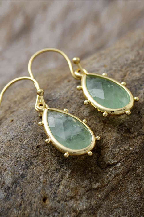 Color-Natural Stone Teardrop Earrings-Fancey Boutique