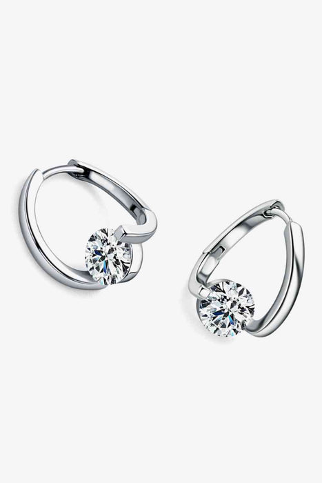 Color-2 Carat Moissanite 925 Sterling Silver Heart Earrings-Fancey Boutique