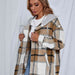 Color-Plaid Hooded Jacket with Pockets-Fancey Boutique