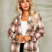 Color-S-Plaid Button Down Collared Jacket-Fancey Boutique