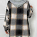 Color-Plaid Drawstring Hooded Jacket-Fancey Boutique