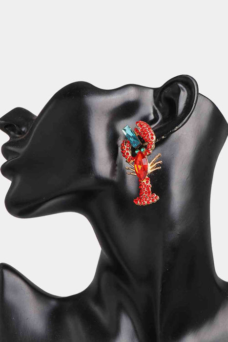 Color-Lobster Shape Glass Stone Dangle Earrings-Fancey Boutique