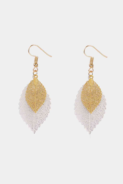 Color-One Size-Leaf Shape Dangle Earrings-Fancey Boutique