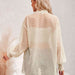 Color-Lantern Sleeve Open Front Sheer Cardigan-Fancey Boutique