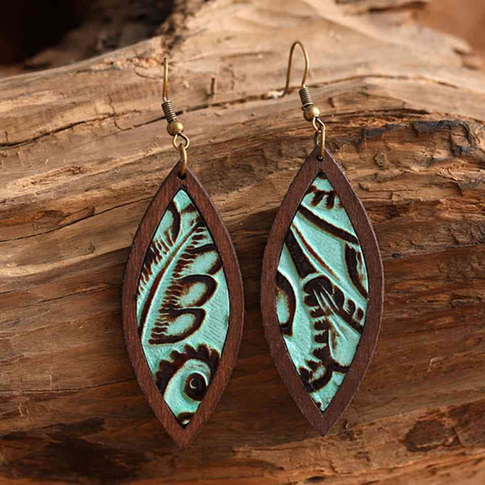 Color-One Size-Geometrical Shape Wooden Dangle Earrings-Fancey Boutique