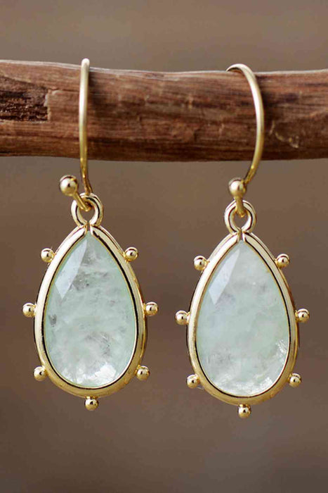 Color-One Size-Natural Stone Teardrop Earrings-Fancey Boutique