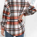 Color-Plaid Collared Neck Button Down Jacket-Fancey Boutique