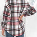 Color-Plaid Collared Neck Button Down Jacket-Fancey Boutique