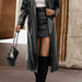 Color-Lapel Collar Tie Waist Long Sleeve Trench Coat-Fancey Boutique