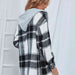 Color-Plaid Hooded Jacket with Pockets-Fancey Boutique