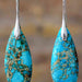 Color-One Size-Handmade Teardrop Shape Natural Stone Dangle Earrings-Fancey Boutique