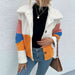 Color-Color Block Button Down Collared Jacket-Fancey Boutique