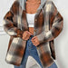 Color-S-Plaid Drawstring Hooded Jacket-Fancey Boutique