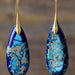 Color-One Size-Handmade Teardrop Shape Natural Stone Dangle Earrings-Fancey Boutique