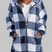 Color-S-Plaid Zip-Up Hooded Jacket with Pockets-Fancey Boutique