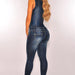 Color-Denim Slim Fit Slimming Jumpsuit Jeans-Fancey Boutique