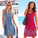 Color-Popular Women Clothing Sleeveless Printed Loose Dress-Fancey Boutique