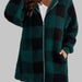 Color-S-Plaid Zip-Up Hooded Jacket with Pockets-Fancey Boutique