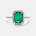 Color-5-925 Sterling Silver Rectangle Shape Tourmaline Ring-Fancey Boutique