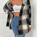 Color-S-Plaid Drawstring Hooded Jacket-Fancey Boutique