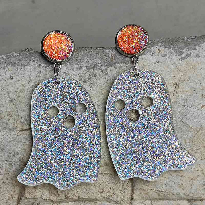 Color-One Size-Ghost Shape Acrylic Dangle Earrings-Fancey Boutique