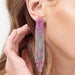 Color-One Size-Rhinestone Fringed Dangle Earrings-Fancey Boutique
