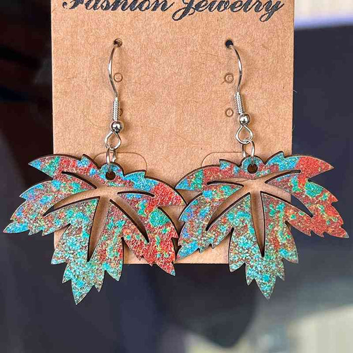 Color-One Size-Wooden Dangle Earrings-Fancey Boutique