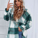 Color-S-Plaid Hooded Jacket with Pockets-Fancey Boutique