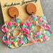 Color-One Size-Flower Shape Acrylic Dangle Earrings-Fancey Boutique
