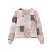 Color-Printed Button Up Quilted Puffer Jacket with Pockets-Fancey Boutique