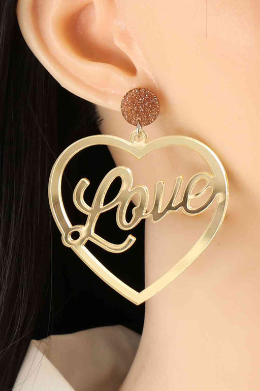 Color-One Size-Heart Shape Acrylic Dangle Earrings-Fancey Boutique